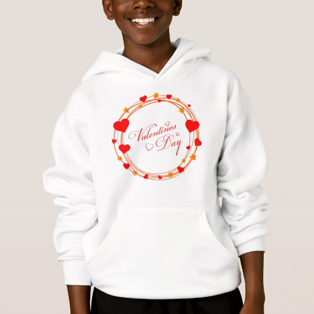 Valentinstag-Kreisdesign-25695 Hoodie (Vorderseite)