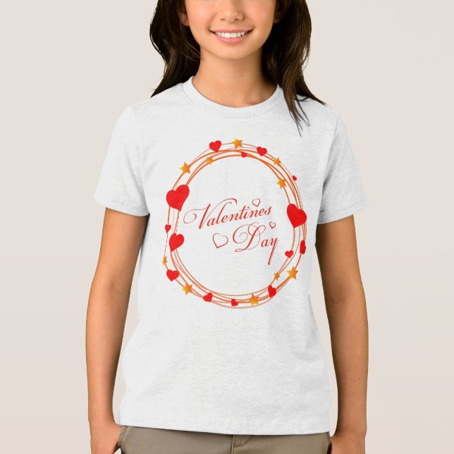 Valentinstag-Kreisdesign-25695 Tri-Blend Shirt (Vorderseite)