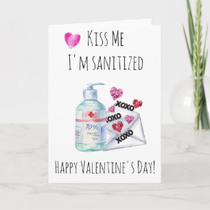 Valentinstag Küss mir Ich bin "Sanitized Quarantin Karte