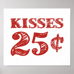 Valentinstag Küsse 25 Cent Poster