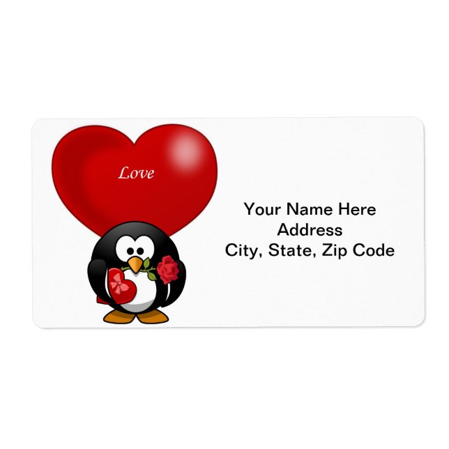 Valentinstag Labels Pinguin (Vorne)