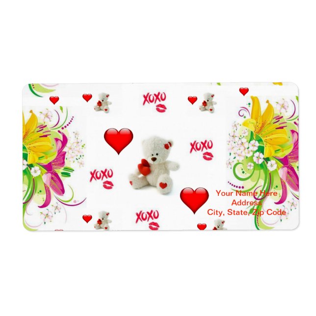Valentinstag Labels Teddy Bear (Vorne)