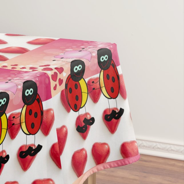 Valentinstag Ladybug Tischdecke (Beispiel)