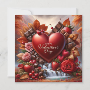 Valentinstag Leckereien Flat Holiday Card Feiertagskarte