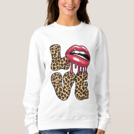 Valentinstag Leopard Liebe für Mädchen Sweatshirt