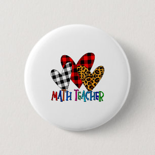 Valentinstag Leopard Mathematik Lehrer Buffalo Kar Button