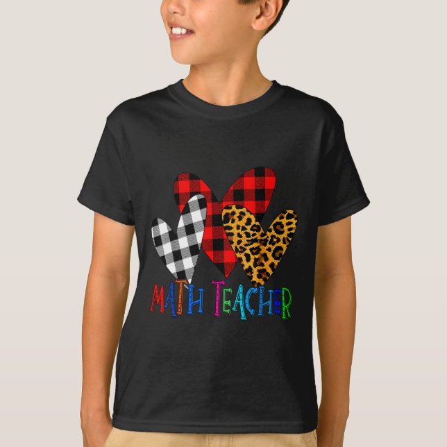 Valentinstag Leopard Mathematik Lehrer Buffalo Kar T-Shirt (Vorderseite)