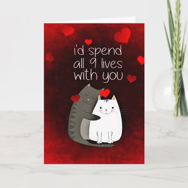 Valentinstag Liebe Cats Card Feiertagskarte (Vorderseite)