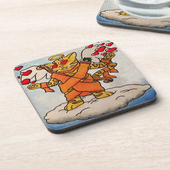 Valentinstag Liebe Cupid Getränkeuntersetzer (Linke Seite)