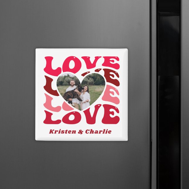 Valentinstag Liebe Custom Foto & Couple Names Magnet (Valentine's Day Love Custom Photo & Couple Names Magnet
)