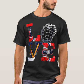 Valentinstag-Liebe-Eishockeyartikel Männer Jungen T-Shirt