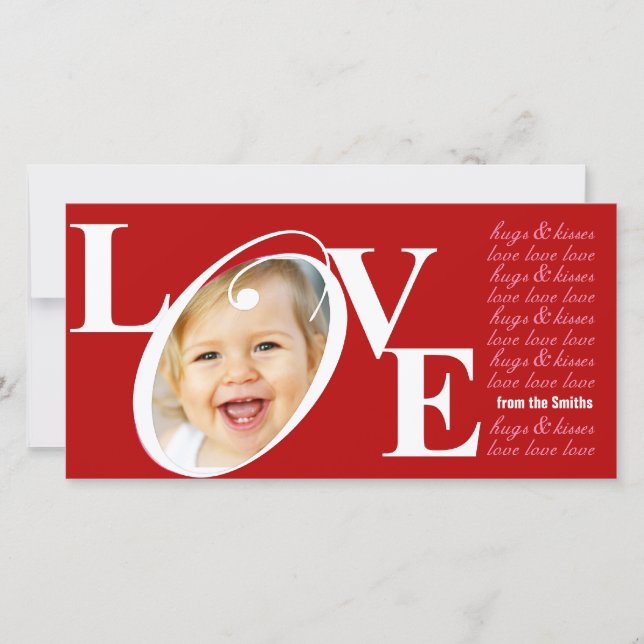 Valentinstag Liebe Fotokarten Feiertagskarte (Vorderseite)