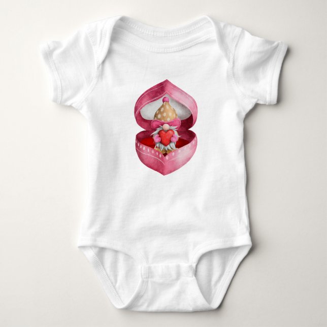 VALENTINSTAG LIEBE GNOMES BABY STRAMPLER (Vorderseite)