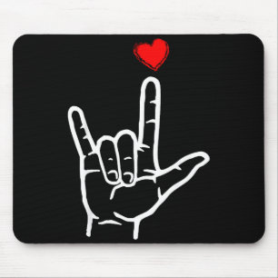 Valentinstag Liebe Handzeichen asl Herz Frauen Män Mousepad