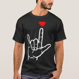 Valentinstag Liebe Handzeichen asl Herz Frauen Män T-Shirt