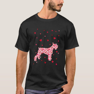 Valentinstag Liebe Hearts Schnauzer Dog Welpe Lov T-Shirt