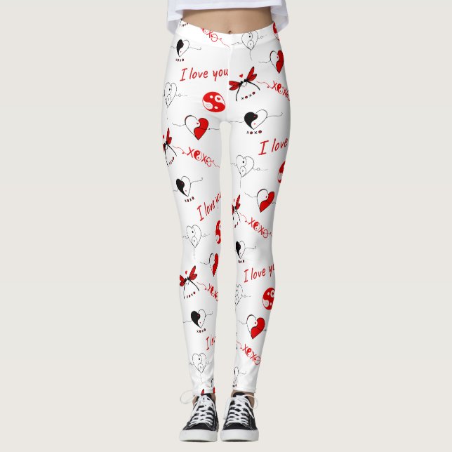 Valentinstag Liebe & Herz Leggings (Vorderseite)