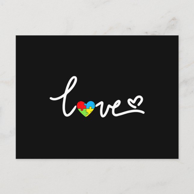 Valentinstag Liebe Herzautismus Bewusstseinsstörun Postkarte (Vorderseite)