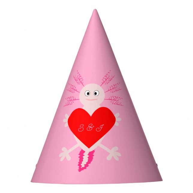 Valentinstag Liebe Herzfrequenz-Benutzerdefinierte Partyhütchen (Vorderseite)