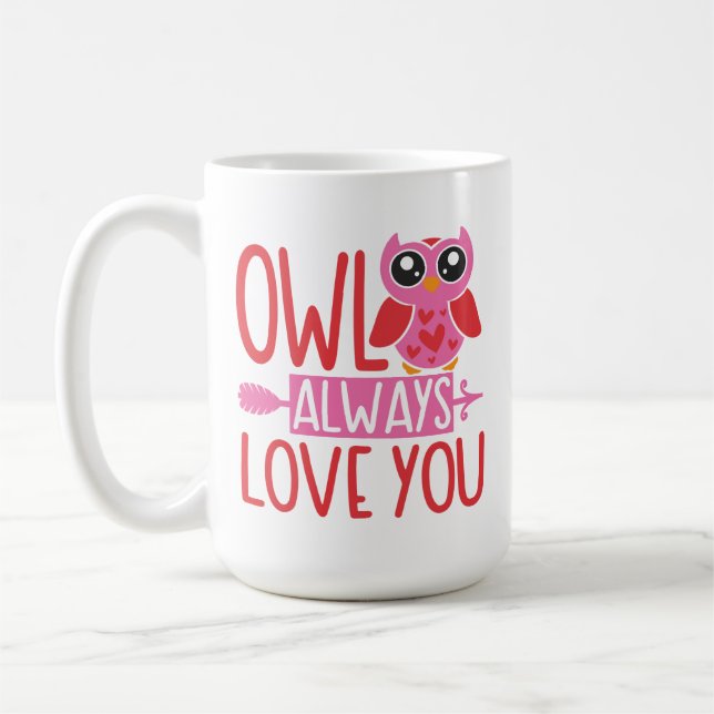 Valentinstag Liebe Herzküsse Valentinowl Kaffeetasse (Links)