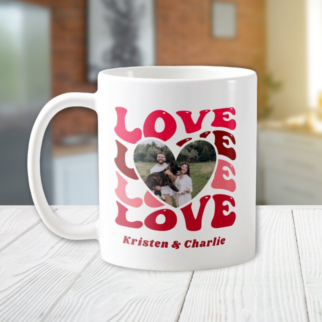 Valentinstag Liebe Herzlich Willkommen im Foto & N Kaffeetasse (Valentine's Day Love Heart Custom Photo & Names Coffee Mug
)