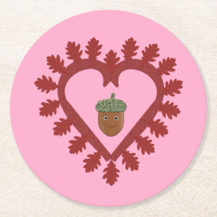 Valentinstag Liebe Herzliche Hochzeit Runder Pappuntersetzer