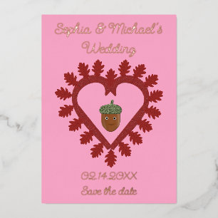 Valentinstag Liebe Herzrasen Save the Date Folien Feiertagskarte