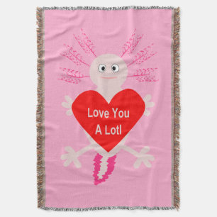 Valentinstag Liebe Herzstück Axolotl Decke