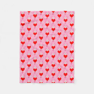 Valentinstag Liebe Herzstück Axolotl Gemustert Fleecedecke