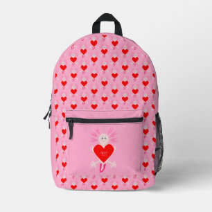 Valentinstag Liebe Herzstück Axolotl Mit Monogramm Bedruckter Rucksack