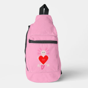 Valentinstag Liebe Herzstück Axolotl Mit Monogramm Crossbody Bag