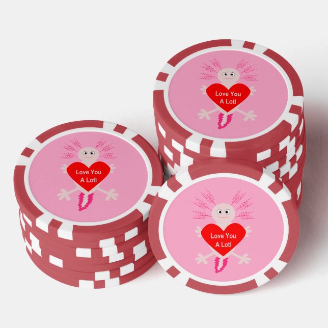 Valentinstag Liebe Herzstück Axolotl Pokerchips (Stapel)