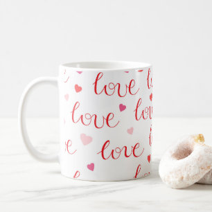 Valentinstag Liebe Hört rosa Muster Tasse