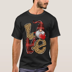 Valentinstag Liebe Leopard Buffalo Kariert T-Shirt