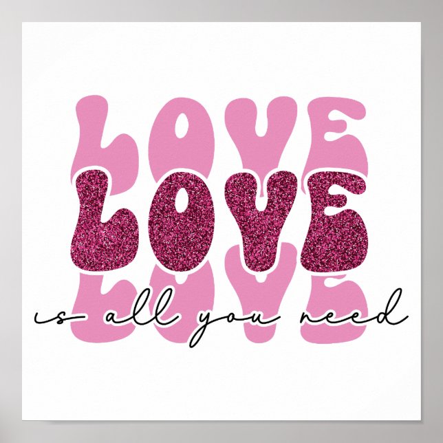 Valentinstag "Liebe Liebe Liebe" Poster (Vorne)