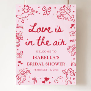 Valentinstag Liebe liegt in der Luft Brautparty Wi Poster