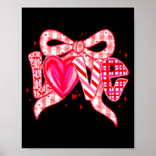 Valentinstag Liebe Lustig Coquette Schleife Karier Poster