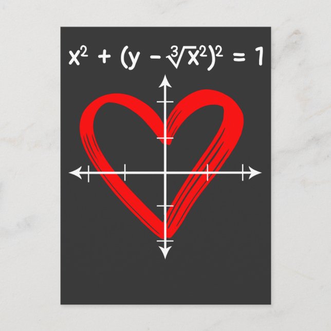 Valentinstag Liebe Mathematik Gleichung Mathematik Postkarte (Vorderseite)