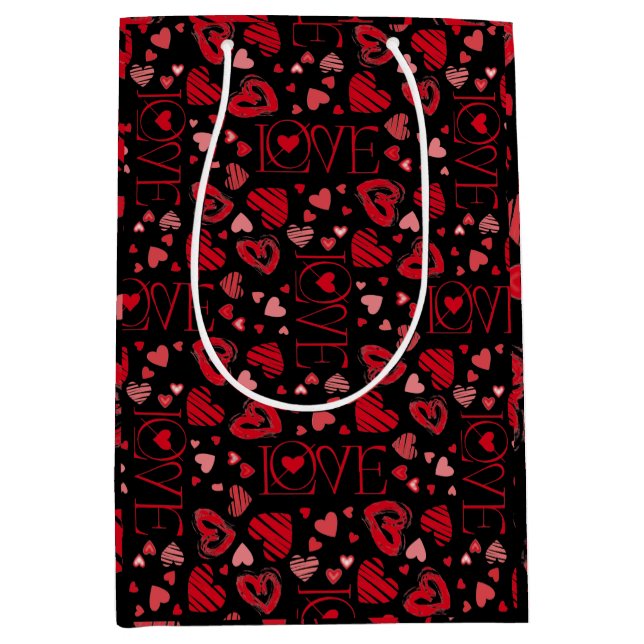 Valentinstag-Liebe Mittlere Geschenktüte (Vorderseite)