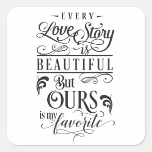 Valentinstag Liebe Niedliche Paare Herzenslust Quadratischer Aufkleber