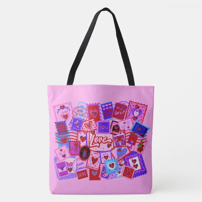 Valentinstag-Liebe-Poststempel-Tasche (Vorderseite)