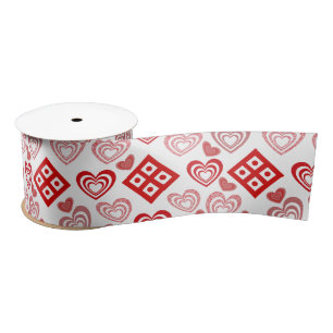 Valentinstag Liebe Rosa, Rot und Weiß Muster Satinband