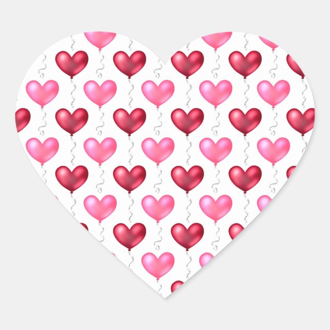 Valentinstag-Liebe Rosa und Rotes Herz Herz-Aufkleber (Vorderseite)
