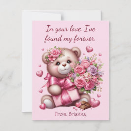 Valentinstag Liebe Rose Bär Feiertagskarte