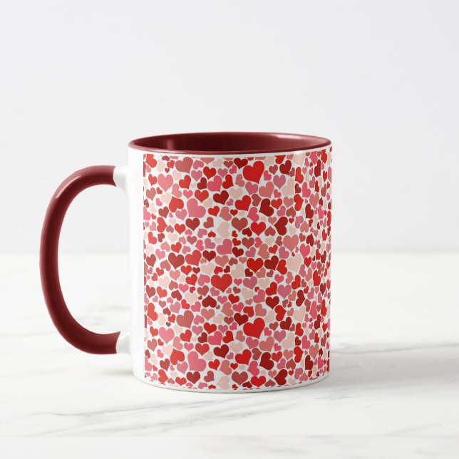 Valentinstag-Liebe-Rot-Herzen Tasse (Links)