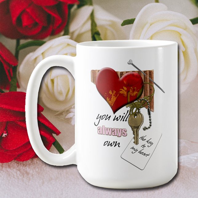 Valentinstag Liebe Schlüssel zu meinem Herzen Kaffeetasse (A mug for your Valentine's hot beverages.)