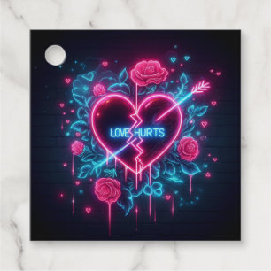 Valentinstag Liebe schmerzt Neon Heart Geschenkanhänger