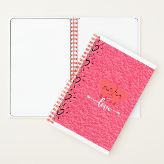 Valentinstag-Liebe-Skizzenbuch – Rosa Herzen Notizbuch