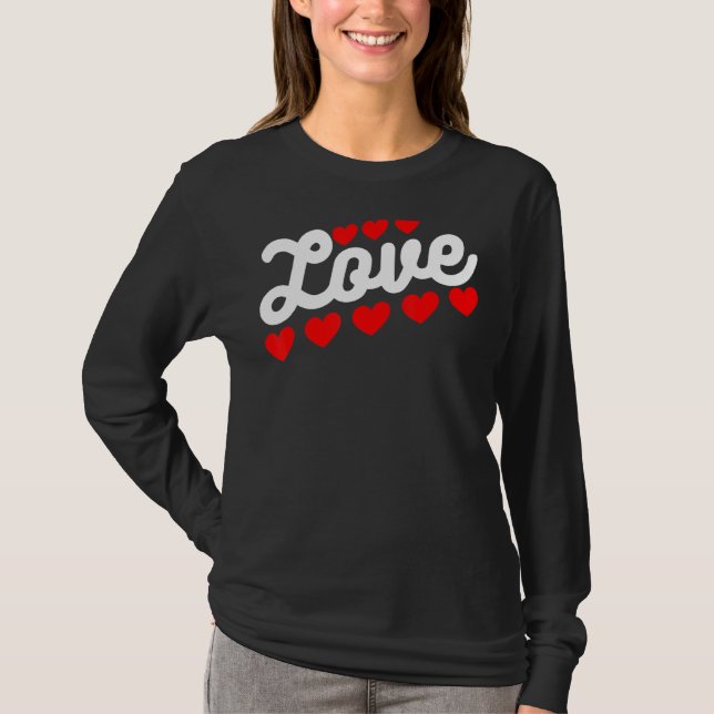 Valentinstag-Liebe - Striche T-Shirt (Vorderseite)