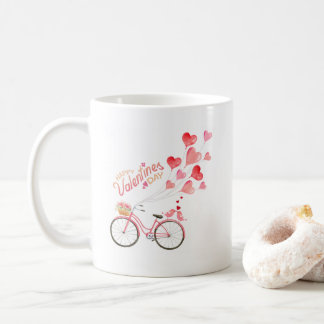 Valentinstag Liebe Vögel auf Fahrradherzen Kaffeetasse